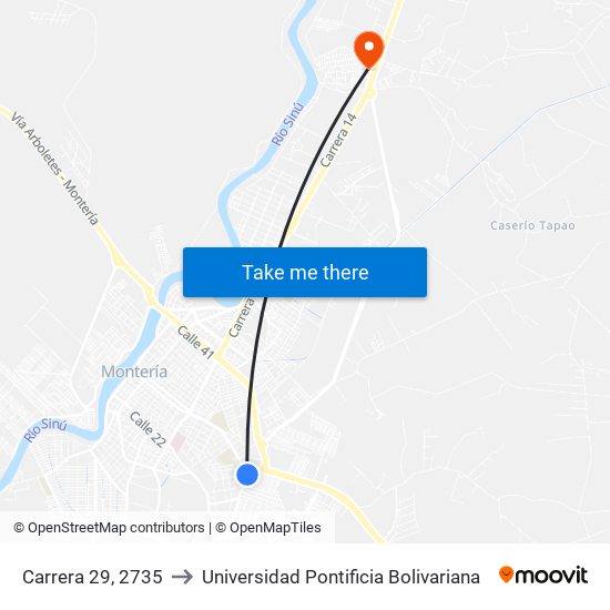 Carrera 29, 2735 to Universidad Pontificia Bolivariana map