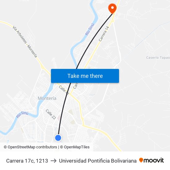 Carrera 17c, 1213 to Universidad Pontificia Bolivariana map