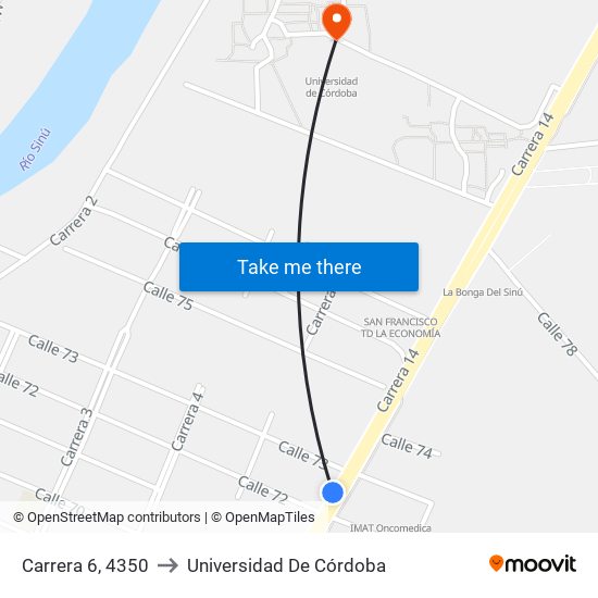 Carrera 6, 4350 to Universidad De Córdoba map