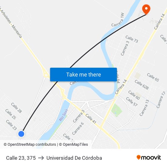 Calle 23, 375 to Universidad De Córdoba map