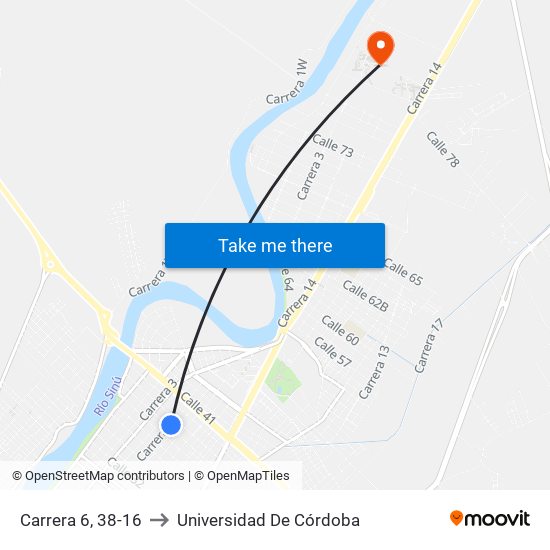 Carrera 6, 38-16 to Universidad De Córdoba map