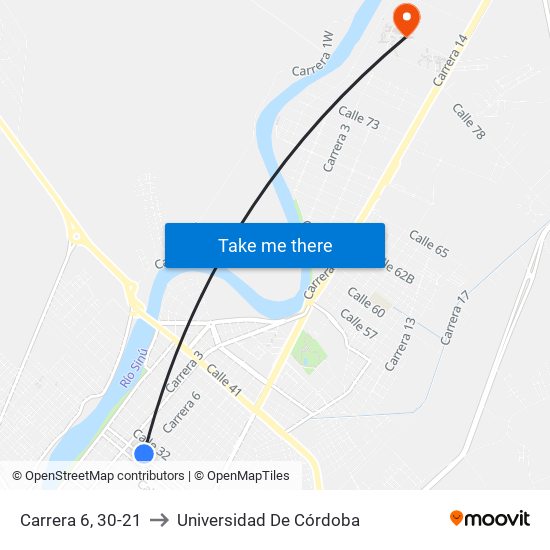 Carrera 6, 30-21 to Universidad De Córdoba map