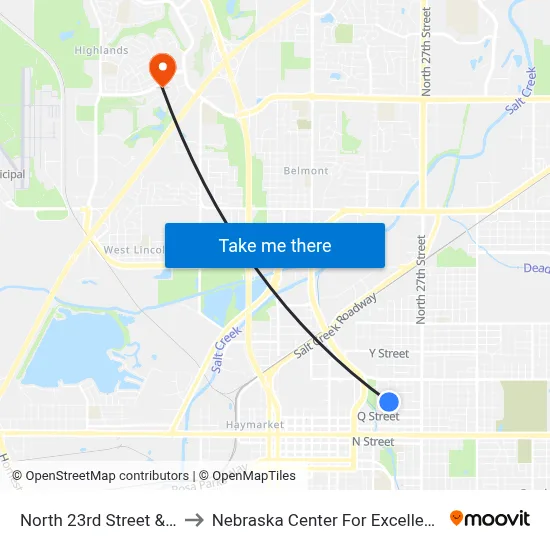 North 23rd Street & S Street, Se to Nebraska Center For Excellence In Electronics map