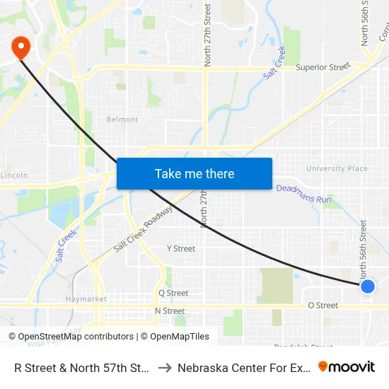 R Street & North 57th Street Lincoln Housing, N to Nebraska Center For Excellence In Electronics map