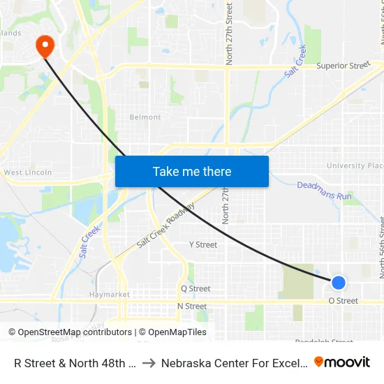 R Street & North 48th Street Target, Se to Nebraska Center For Excellence In Electronics map
