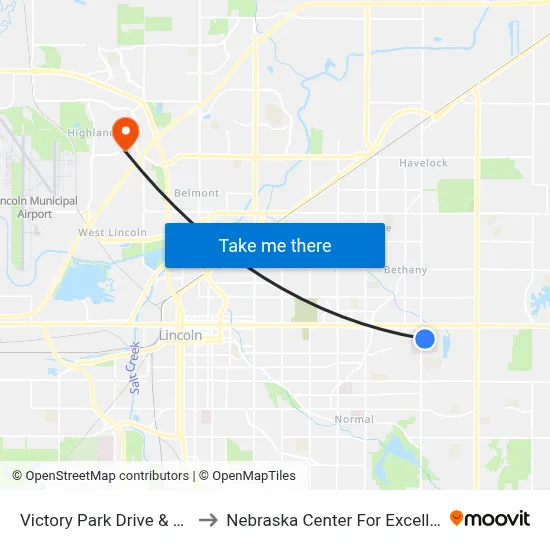 Victory Park Drive & Honor Drive, SW to Nebraska Center For Excellence In Electronics map