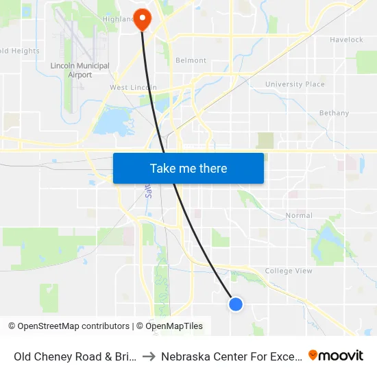 Old Cheney Road & Briar Rosa Drive, SW to Nebraska Center For Excellence In Electronics map