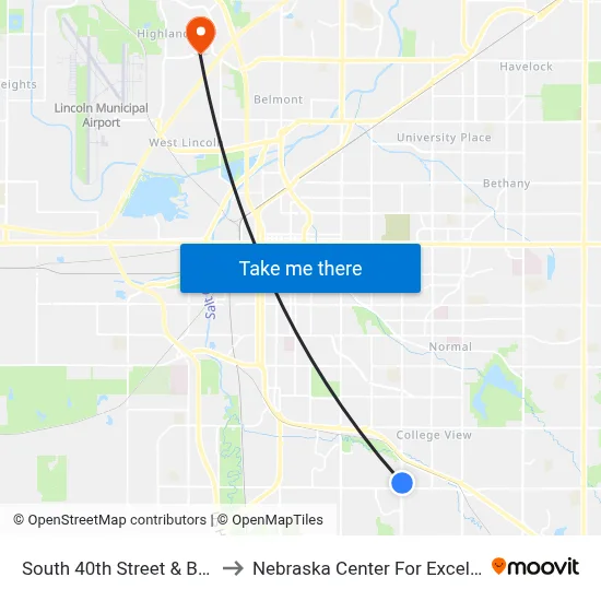 South 40th Street & Briarpark Drive, Se to Nebraska Center For Excellence In Electronics map