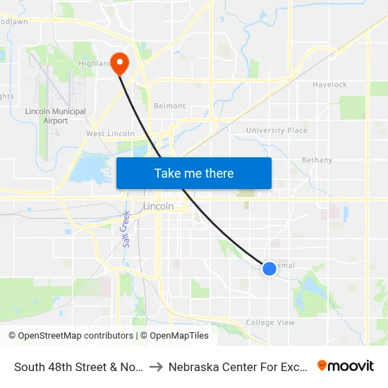 South 48th Street & Normal Boulevard, Se to Nebraska Center For Excellence In Electronics map