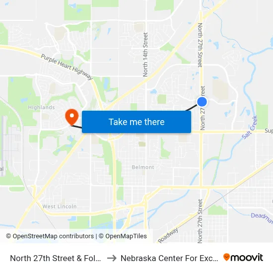North 27th Street & Folkways Boulevard, Se to Nebraska Center For Excellence In Electronics map