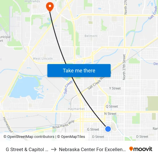 G Street & Capitol Avenue, Se to Nebraska Center For Excellence In Electronics map