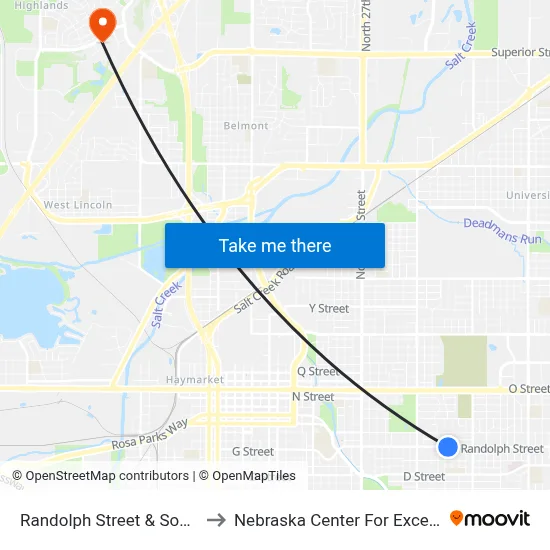 Randolph Street & South 37th Street, Se to Nebraska Center For Excellence In Electronics map