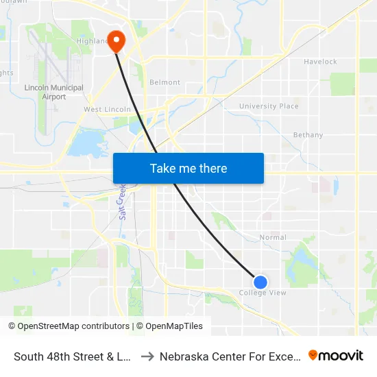 South 48th Street & Lowell Avenue, NW to Nebraska Center For Excellence In Electronics map