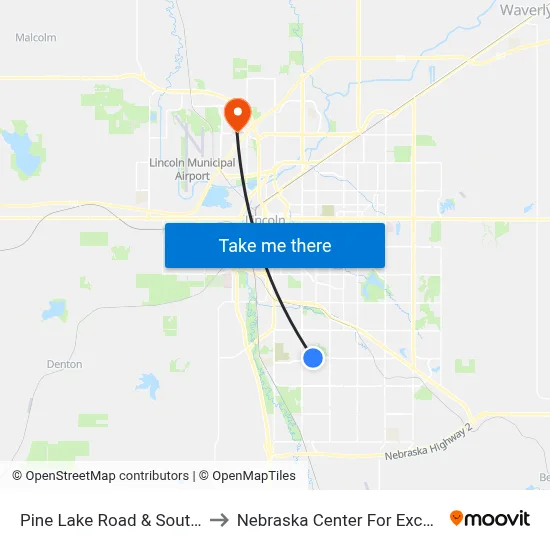 Pine Lake Road & South 32nd Street, NW to Nebraska Center For Excellence In Electronics map
