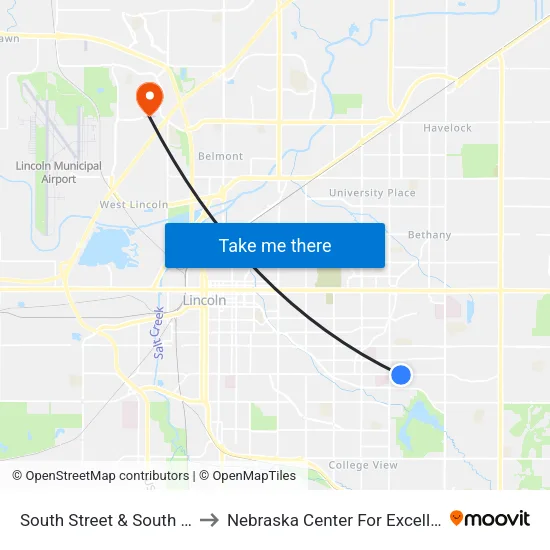 South Street & South 59th Street, SW to Nebraska Center For Excellence In Electronics map
