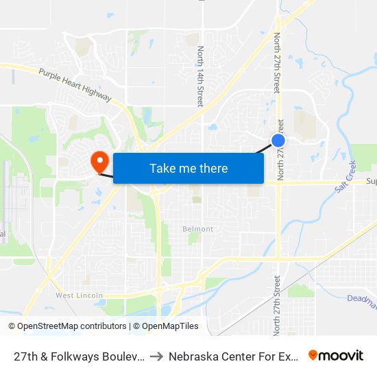 27th & Folkways Boulevard (Southwest Side) to Nebraska Center For Excellence In Electronics map