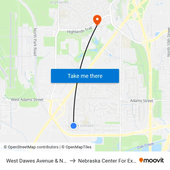 West Dawes Avenue & Northwest 8th Street, SW to Nebraska Center For Excellence In Electronics map