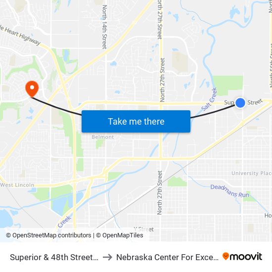 Superior & 48th Street (Northwest Side) to Nebraska Center For Excellence In Electronics map