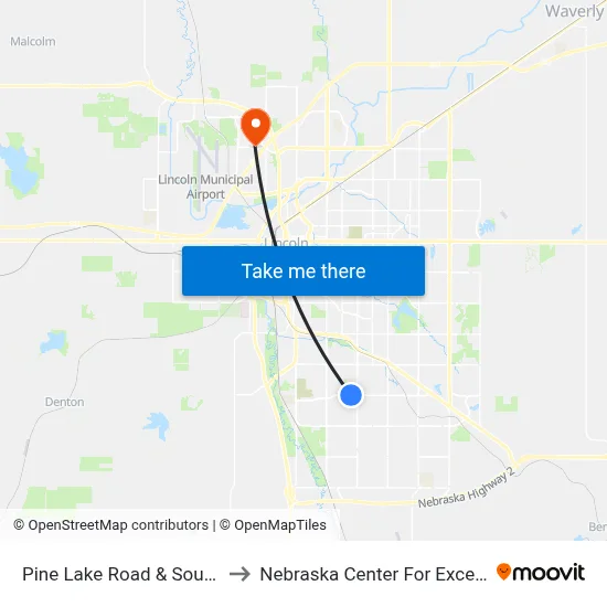 Pine Lake Road & South 38th Street, NW to Nebraska Center For Excellence In Electronics map