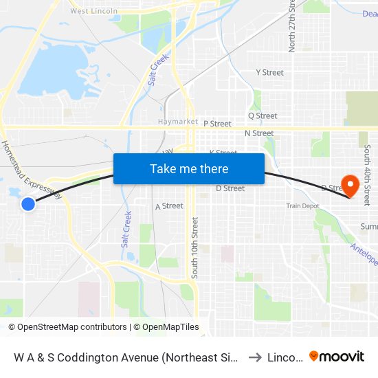 W A & S Coddington Avenue (Northeast Side) to Lincoln map