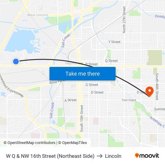 W Q & NW 16th Street (Northeast Side) to Lincoln map