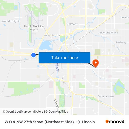 W O & NW 27th Street (Northeast Side) to Lincoln map