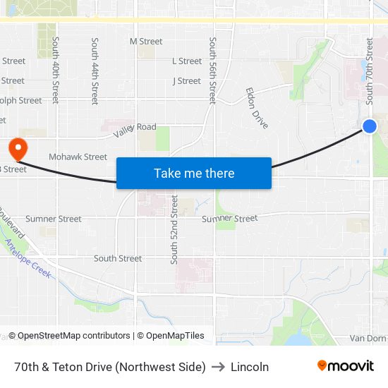 70th & Teton Drive (Northwest Side) to Lincoln map
