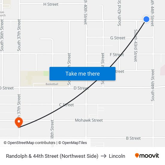 Randolph & 44th Street (Northwest Side) to Lincoln map