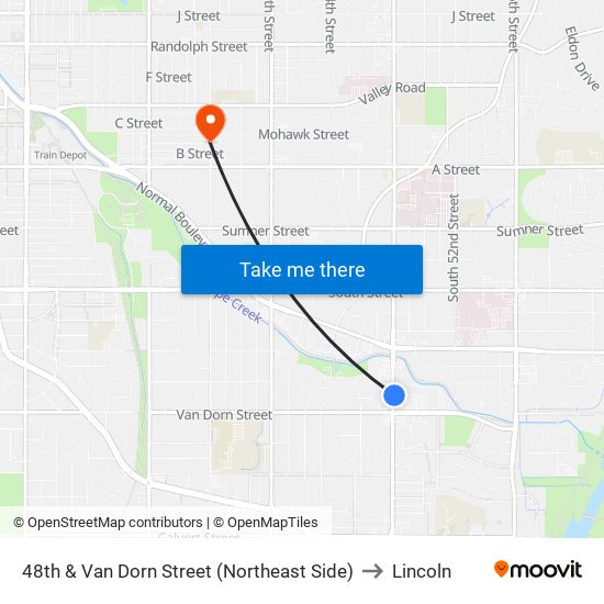 48th & Van Dorn Street (Northeast Side) to Lincoln map