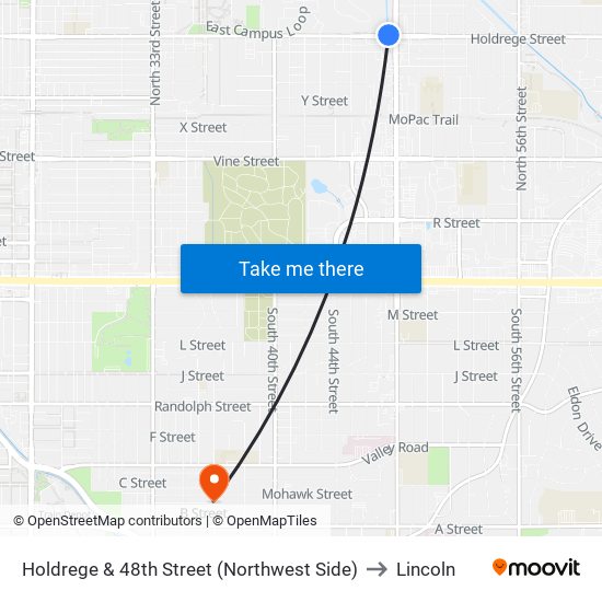 Holdrege & 48th Street (Northwest Side) to Lincoln map