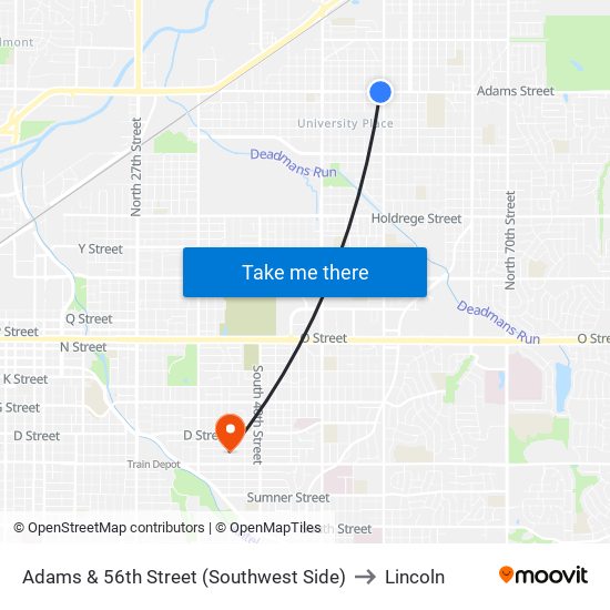 Adams & 56th Street (Southwest Side) to Lincoln map