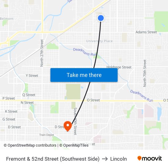 Fremont & 52nd Street (Southwest Side) to Lincoln map