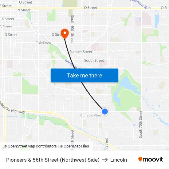 Pioneers & 56th Street (Northwest Side) to Lincoln map