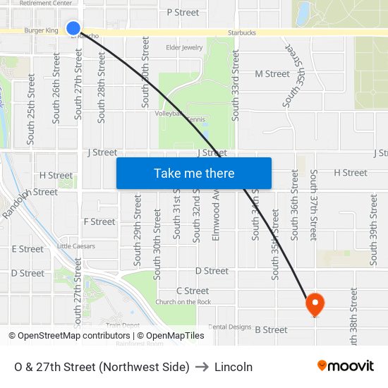 O & 27th Street (Northwest Side) to Lincoln map