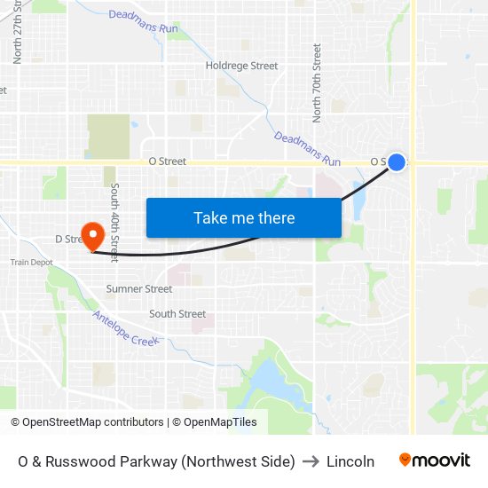 O & Russwood Parkway (Northwest Side) to Lincoln map