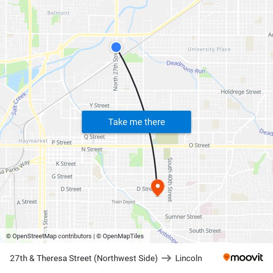 27th & Theresa Street (Northwest Side) to Lincoln map