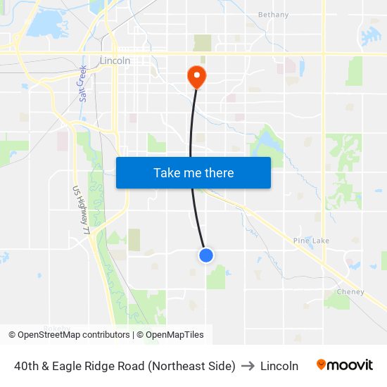 40th & Eagle Ridge Road (Northeast Side) to Lincoln map