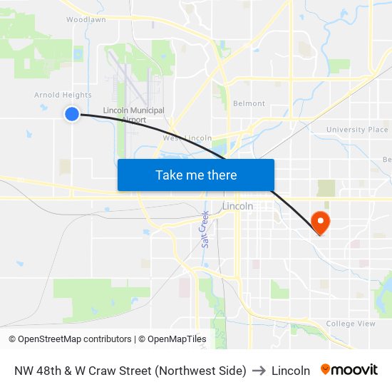 NW 48th & W Craw Street (Northwest Side) to Lincoln map