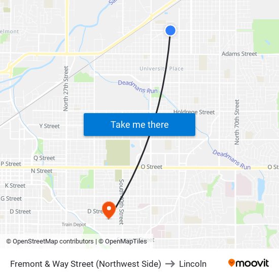 Fremont & Way Street (Northwest Side) to Lincoln map