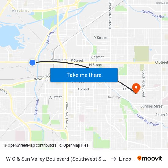 W O & Sun Valley Boulevard (Southwest Side) to Lincoln map