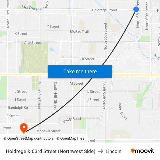 Holdrege & 63rd Street (Northwest Side) to Lincoln map