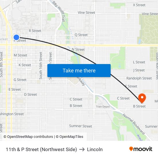 11th & P Street (Northwest Side) to Lincoln map