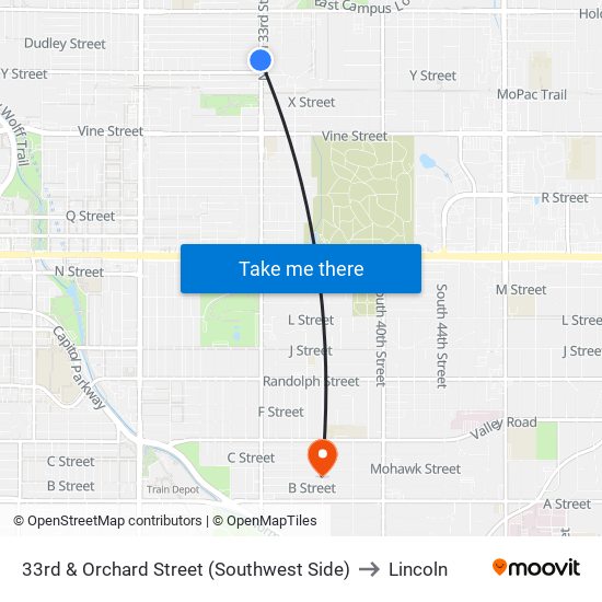 33rd & Orchard Street (Southwest Side) to Lincoln map