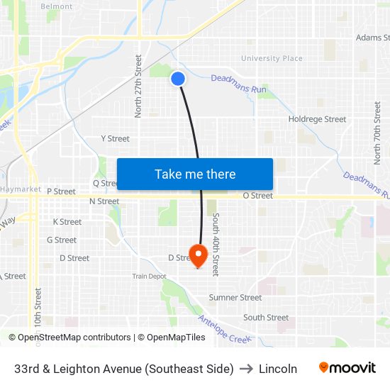 33rd & Leighton Avenue (Southeast Side) to Lincoln map