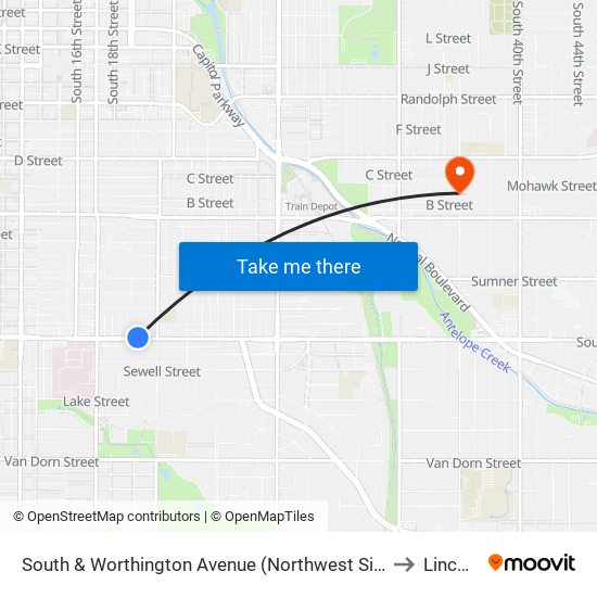 South & Worthington Avenue (Northwest Side) to Lincoln map