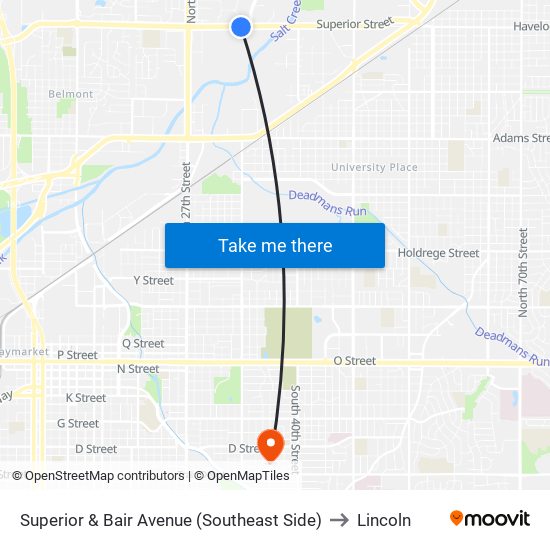 Superior & Bair Avenue (Southeast Side) to Lincoln map