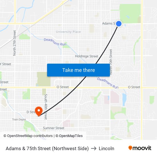 Adams & 75th Street (Northwest Side) to Lincoln map