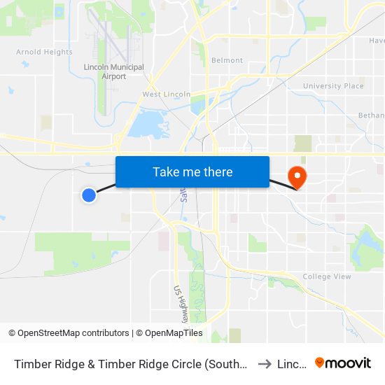 Timber Ridge & Timber Ridge Circle (Southwest Side) to Lincoln map