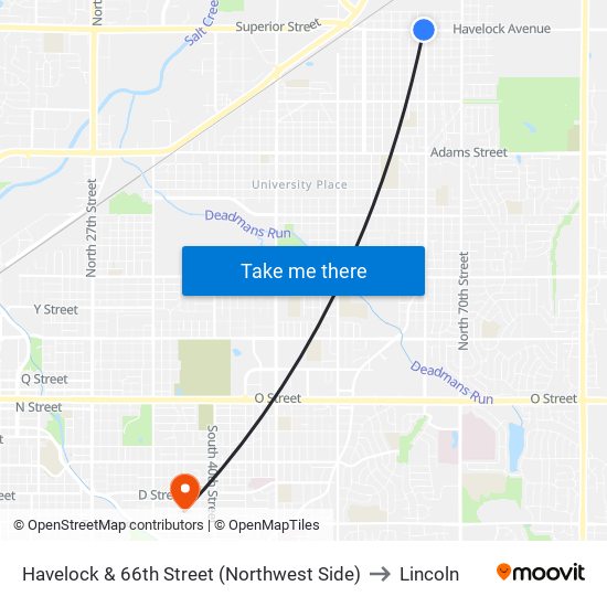 Havelock & 66th Street (Northwest Side) to Lincoln map