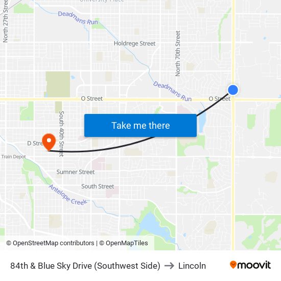 84th & Blue Sky Drive (Southwest Side) to Lincoln map
